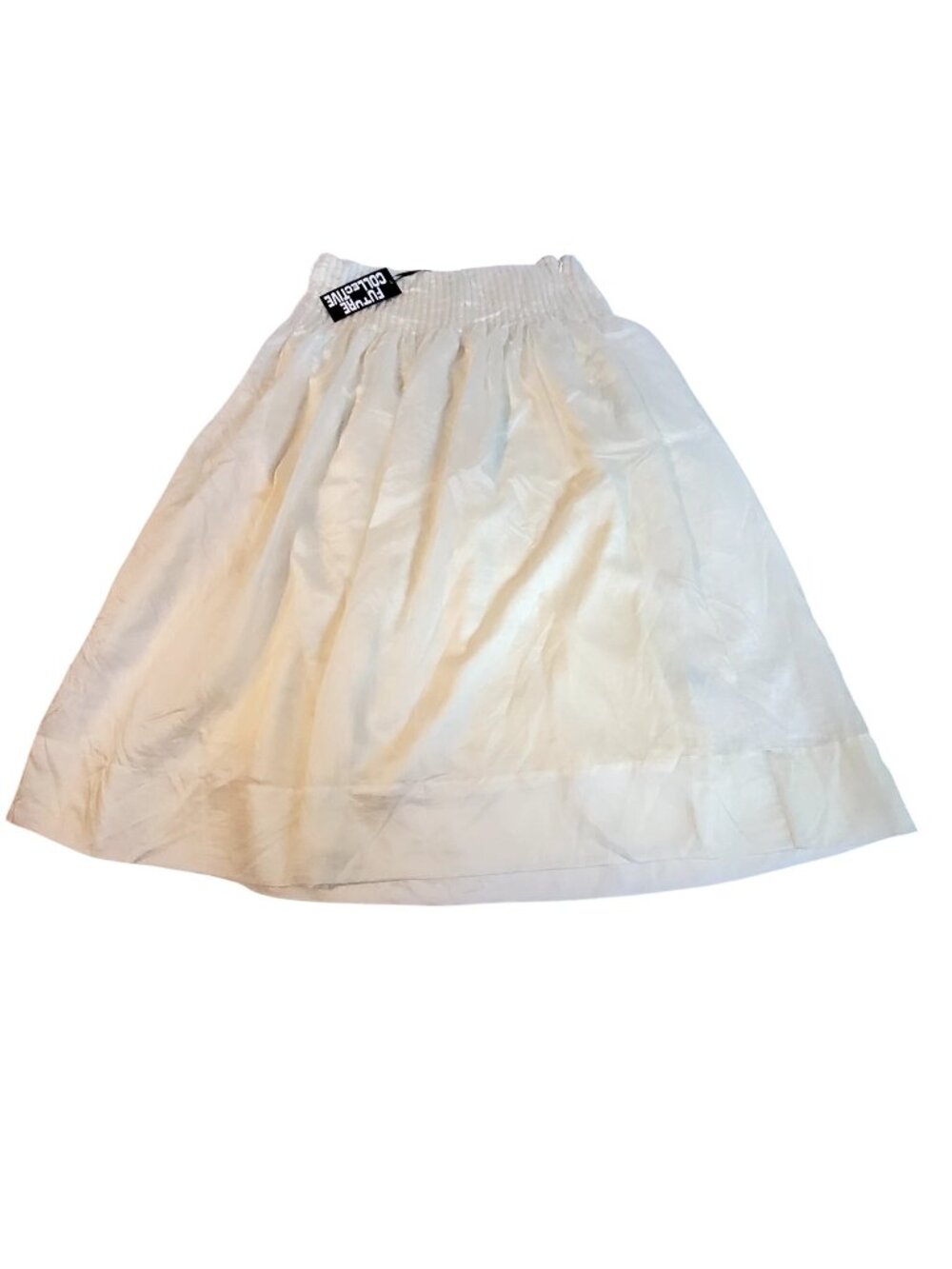 Future Collective Womens Cream Pleated Midi Skirt Size 10 Made from lightweight